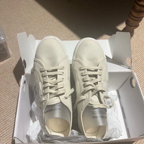 Superga Shoes - Superga Women's Low-Top Cream Canvas Sneakers